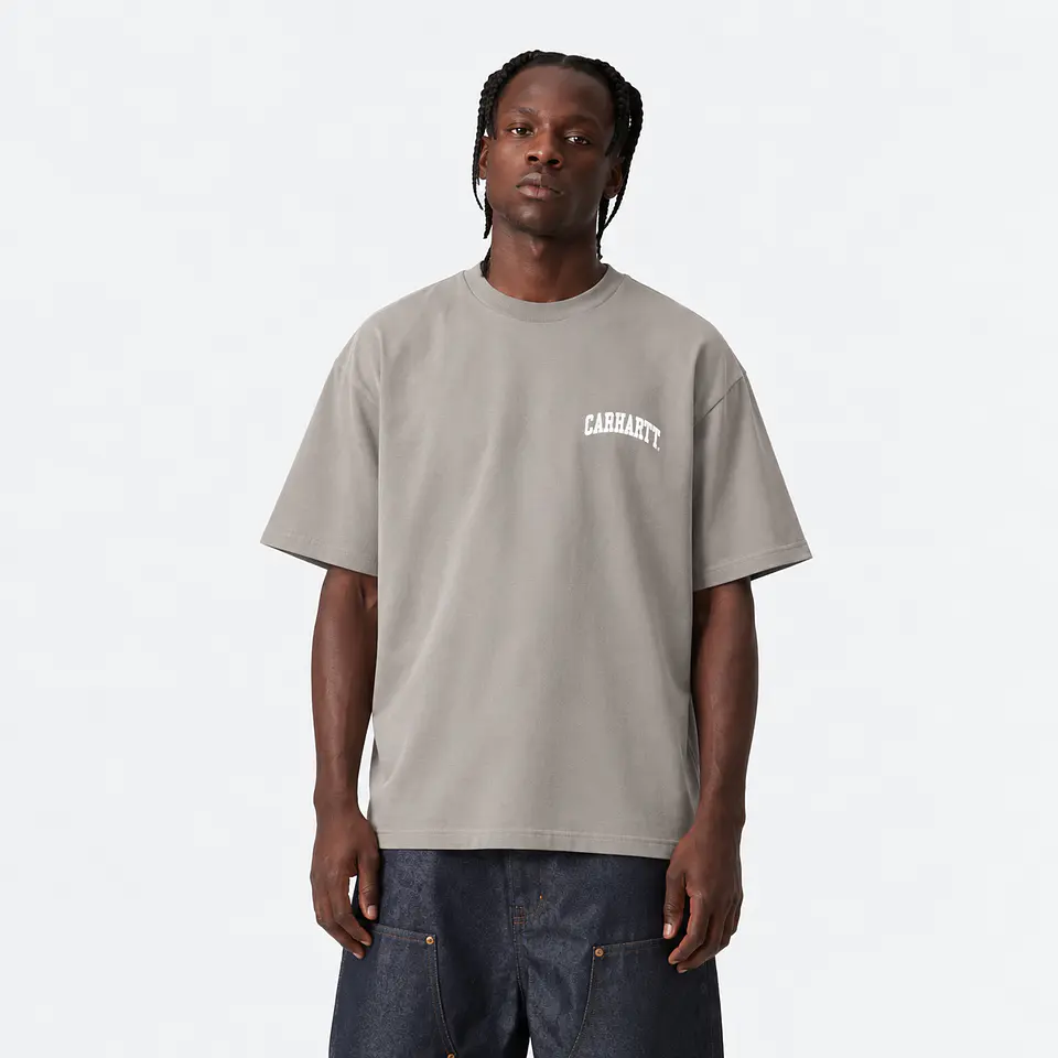 S/S UNIVERSITY SCRIPT T-SHIRT (GREY) 1