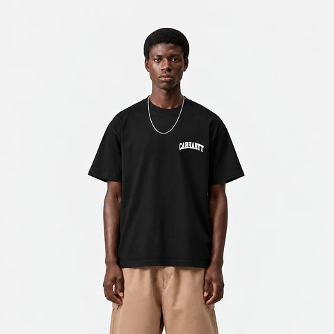 S/S UNIVERSITY SCRIPT T-SHIRT (BLACK)