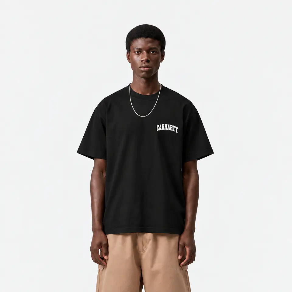S/S UNIVERSITY SCRIPT T-SHIRT (BLACK) 1