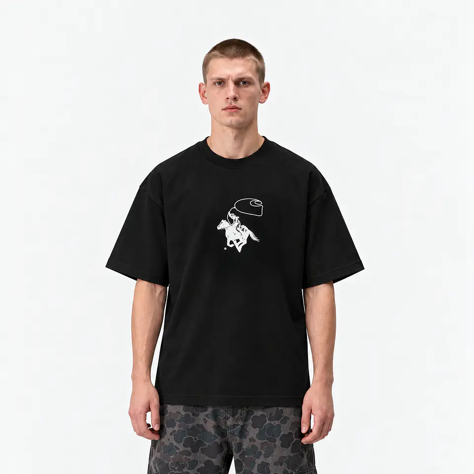 S/S LASSO T-SHIRT (black/white) 1