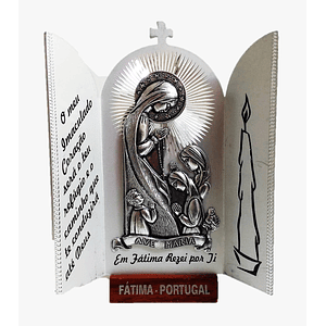 Placa de Nossa Senhora de Fátima com portas