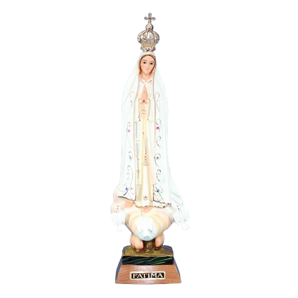 Estátua de Nossa Senhora de Fátima com pedras 4