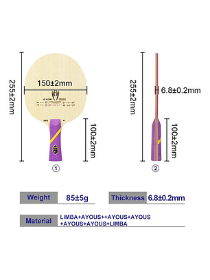 Madero Paleta Pro Tenis De Mesa 7 Capas Kirin7 Loki