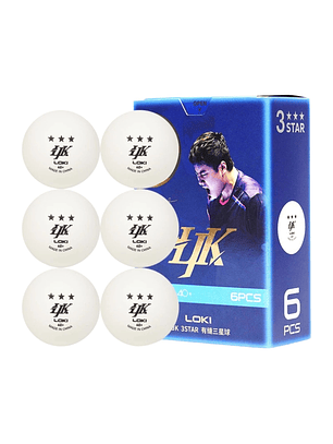 Set 6 pelotas tenis de mesa ITTF oficial Liang Jiangkun Loki