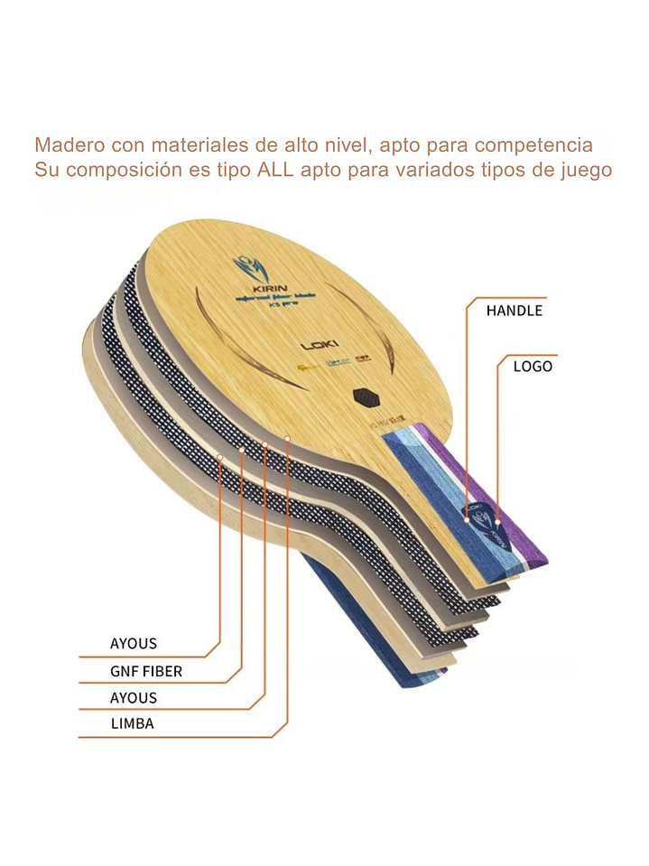 Madero tenis de mesa Loki 7 capas K5PRO Inner ALL 2