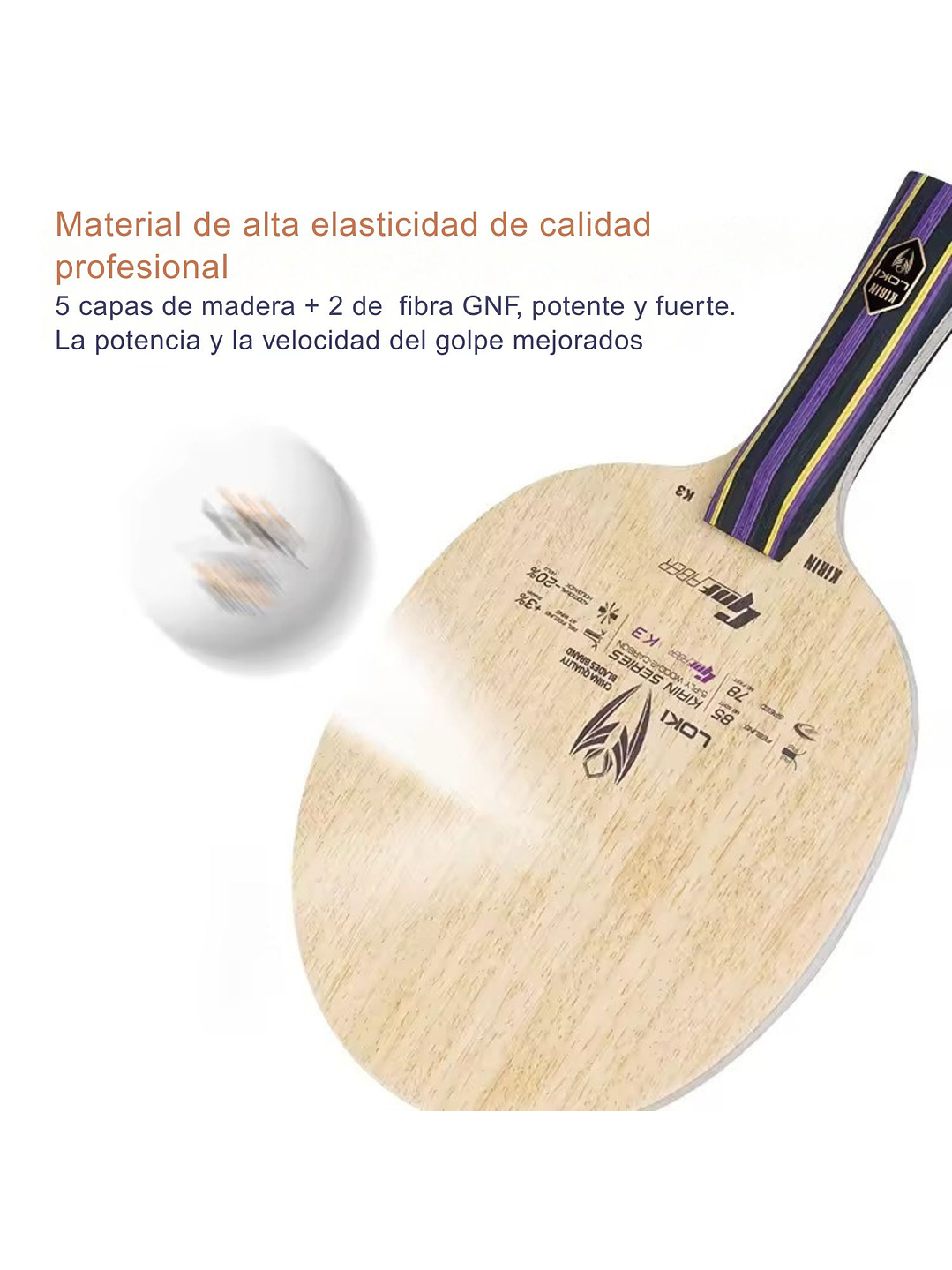 Madero tenis de mesa Loki 7 capas Kirin 3 OFF 4