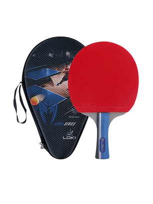 Paleta Tenis De Mesa Loki Kirin X2 Con Gomas Certificadas y Estuche