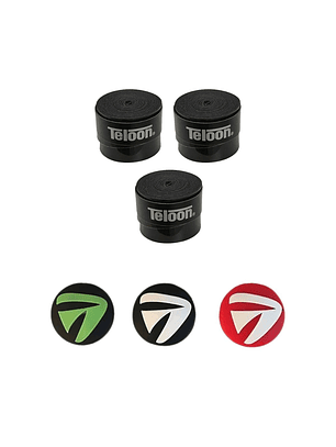 Pack 3 overgrip y 3 antivibradores para tenis