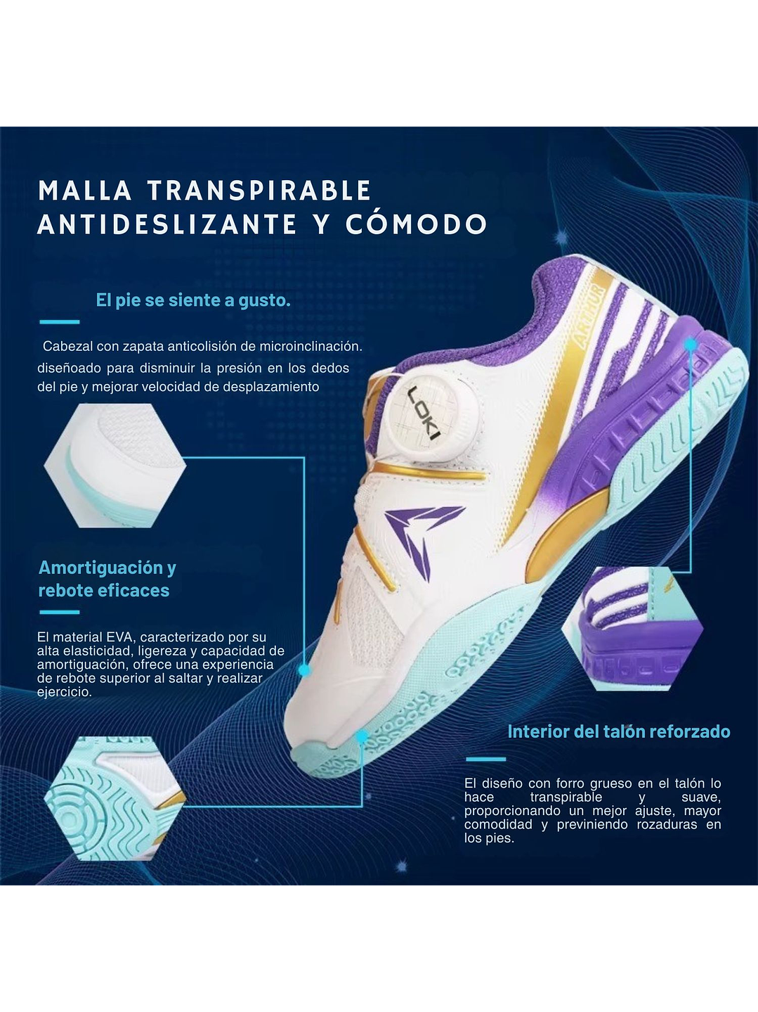 Zapatillas de tenis de mesa para niños Loki 8