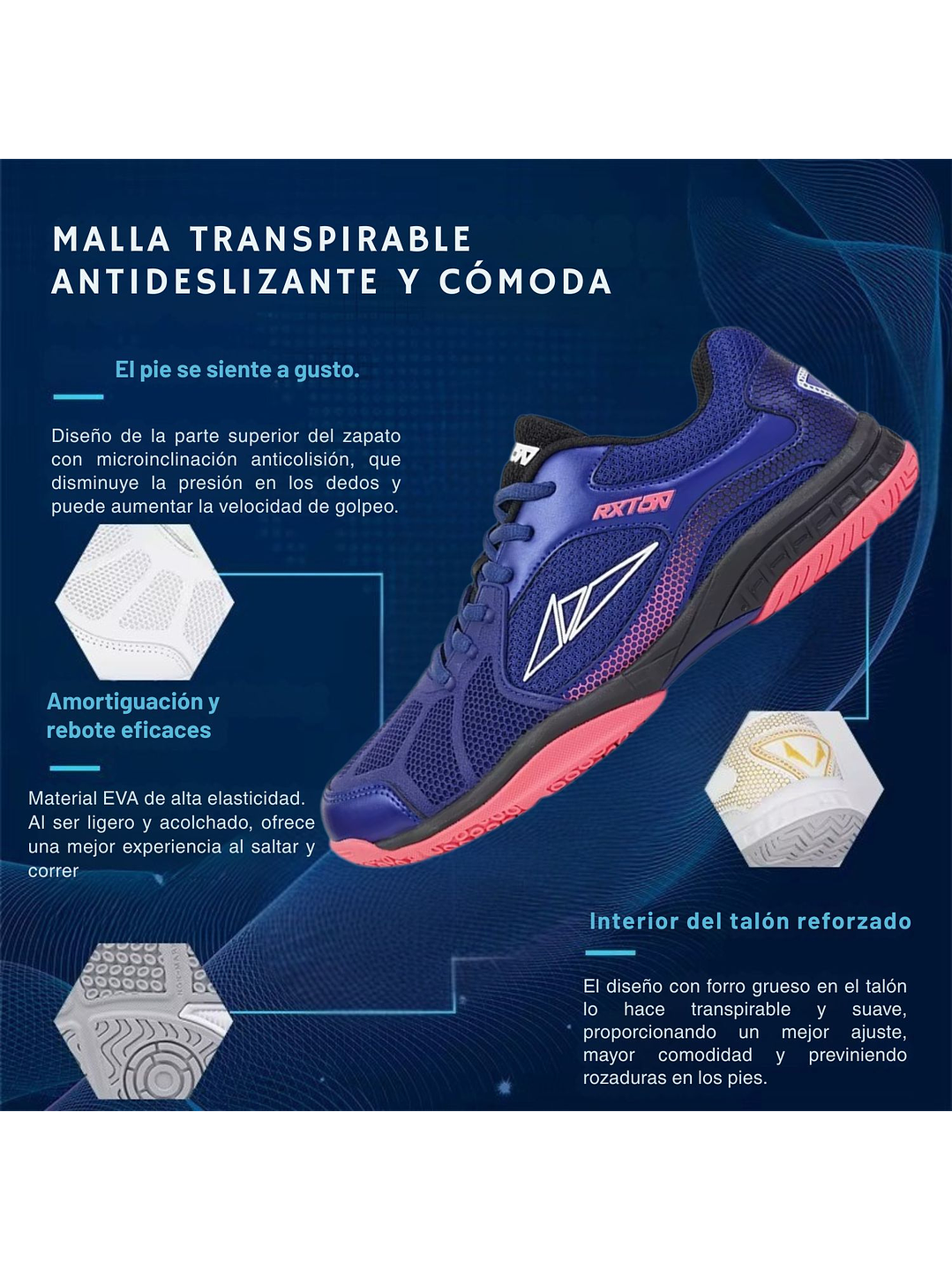 Zapatillas de tenis de mesa para adultos Loki Rxton Azul 3