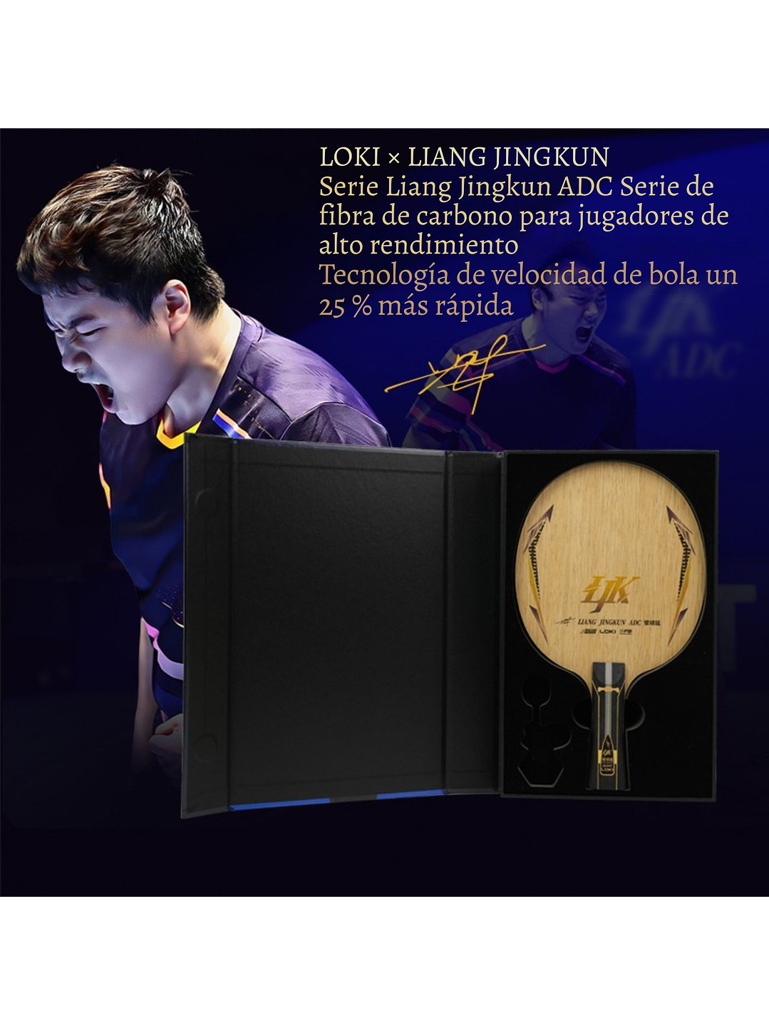 Madero Paleta Profesional Tenis De Mesa Liang Jingkun ADC OFF+ Loki 7