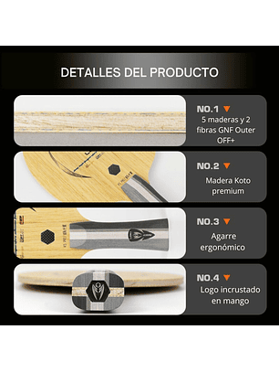 Madero tenis de mesa Loki 7 capas K5PRO Outer OFF+