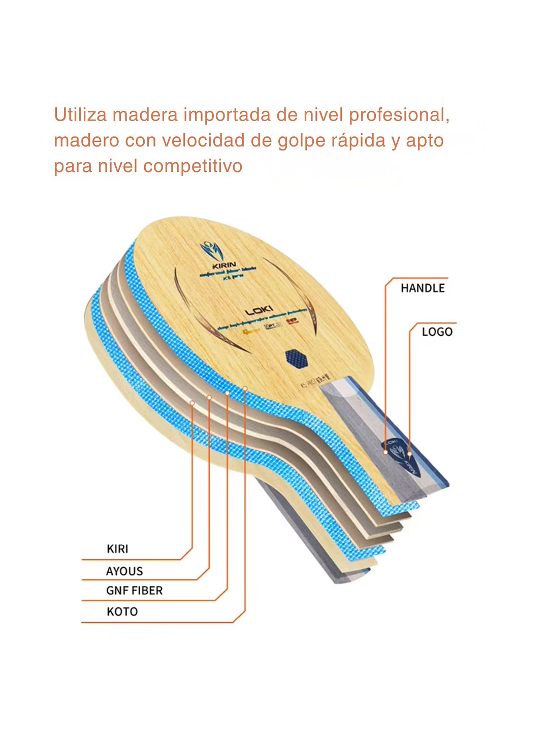 Madero tenis de mesa Loki 7 capas K5PRO Outer OFF+ 3