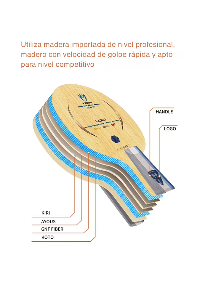 Madero tenis de mesa Loki 7 capas K5PRO Outer OFF+ 3