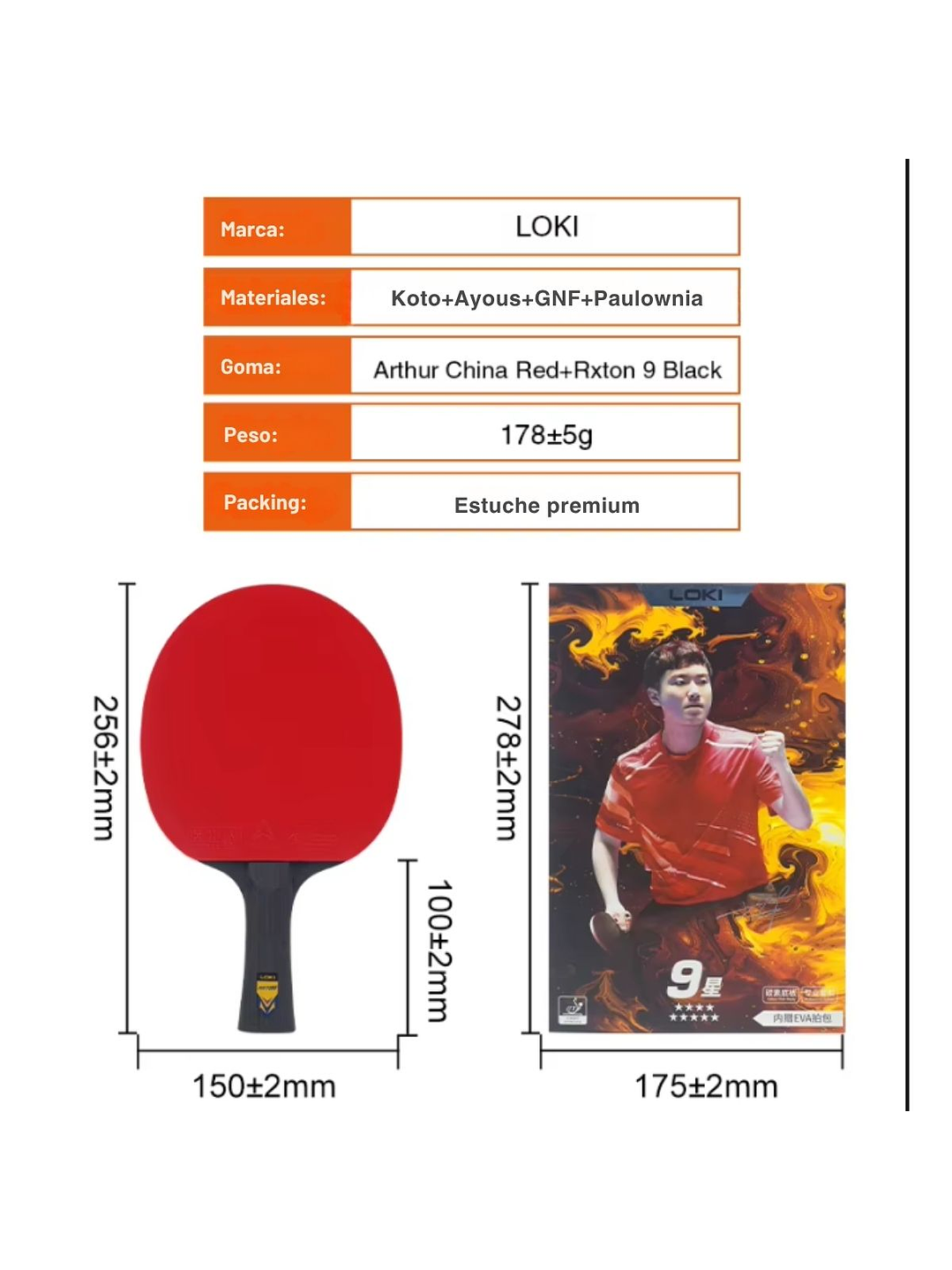 Paleta 9 estrellas Rxton 9 Pro Fibra GNF 6