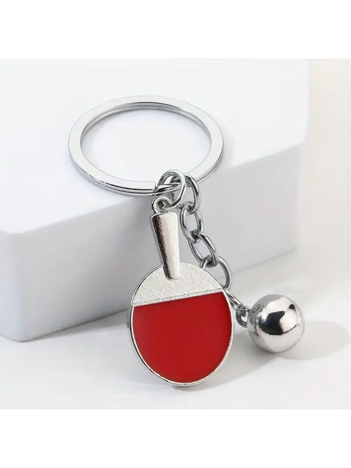 Llavero metálico de paleta de ping pong 3