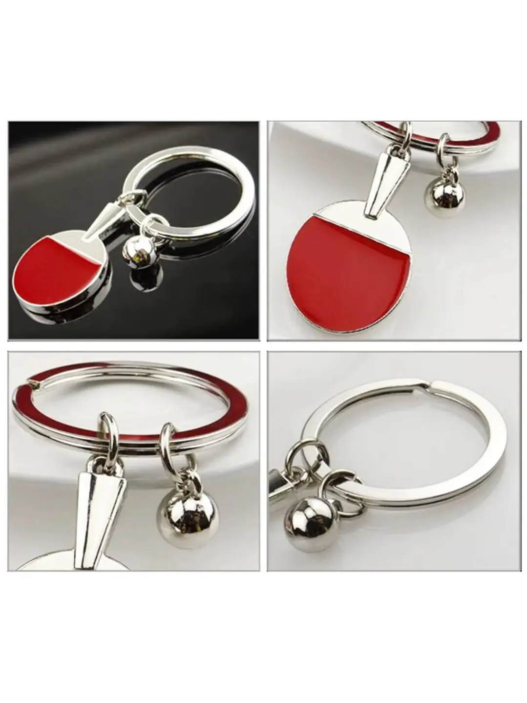 Llavero metálico de paleta de ping pong 2