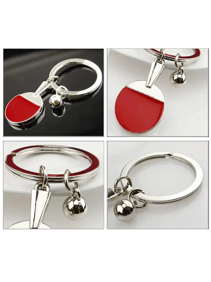 Llavero metálico de paleta de ping pong 2