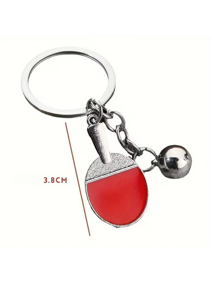 Llavero metálico de paleta de ping pong 4