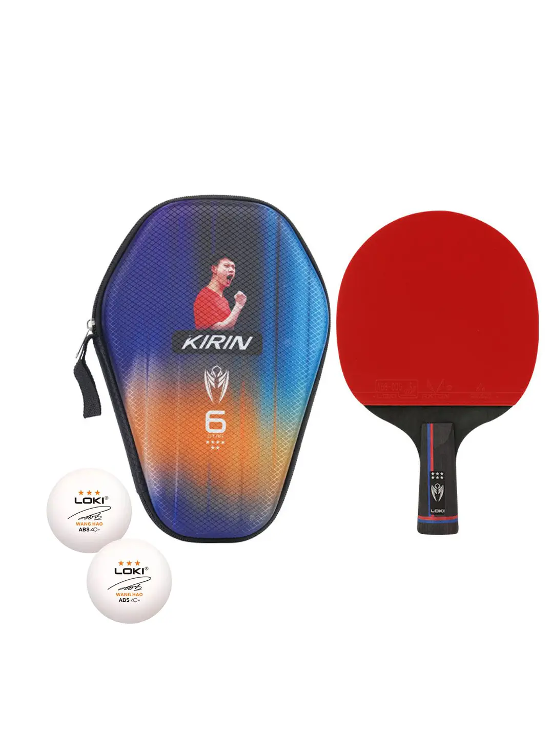 Paleta Tenis de Mesa Loki 6 Estrellas K6pro Funda Dura Goma ITTF 8