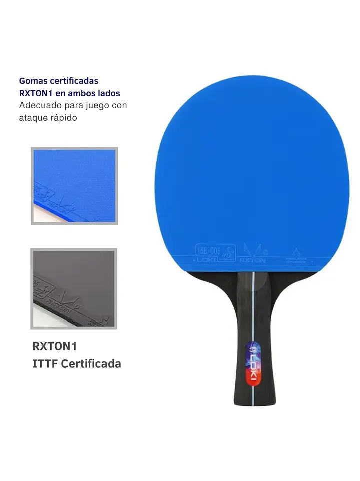 Set 2 Paletas De Ping Pong Loki K5000 Nivel Inicial 3