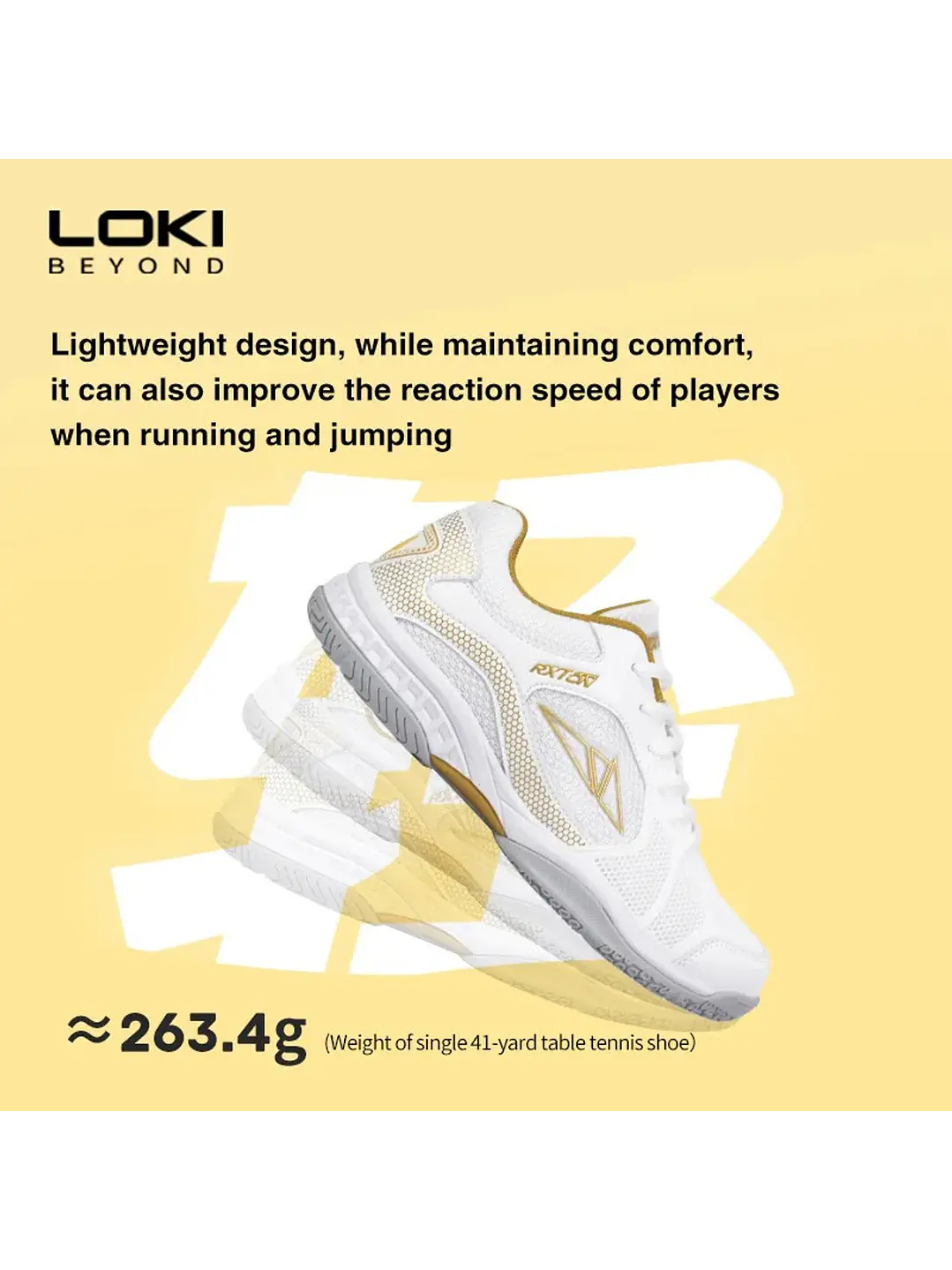 Zapatillas De Tenis De Mesa Loki Rxton 2.0  Blancas Doradas 3