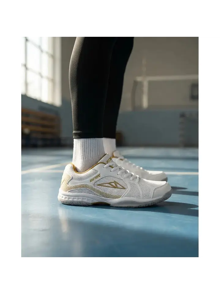 Zapatillas De Tenis De Mesa Loki Rxton 2.0  Blancas Doradas 4