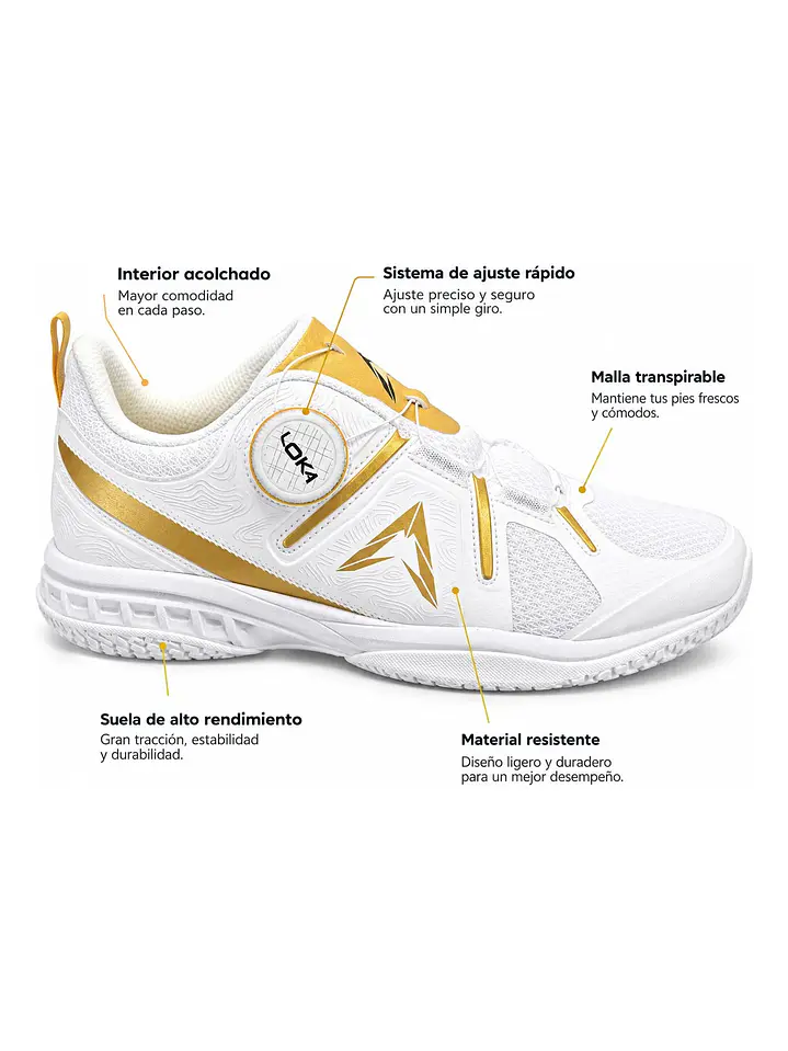 Zapatillas Loki Arthur Sin Cordondes  Para Tenis De Mesa 2