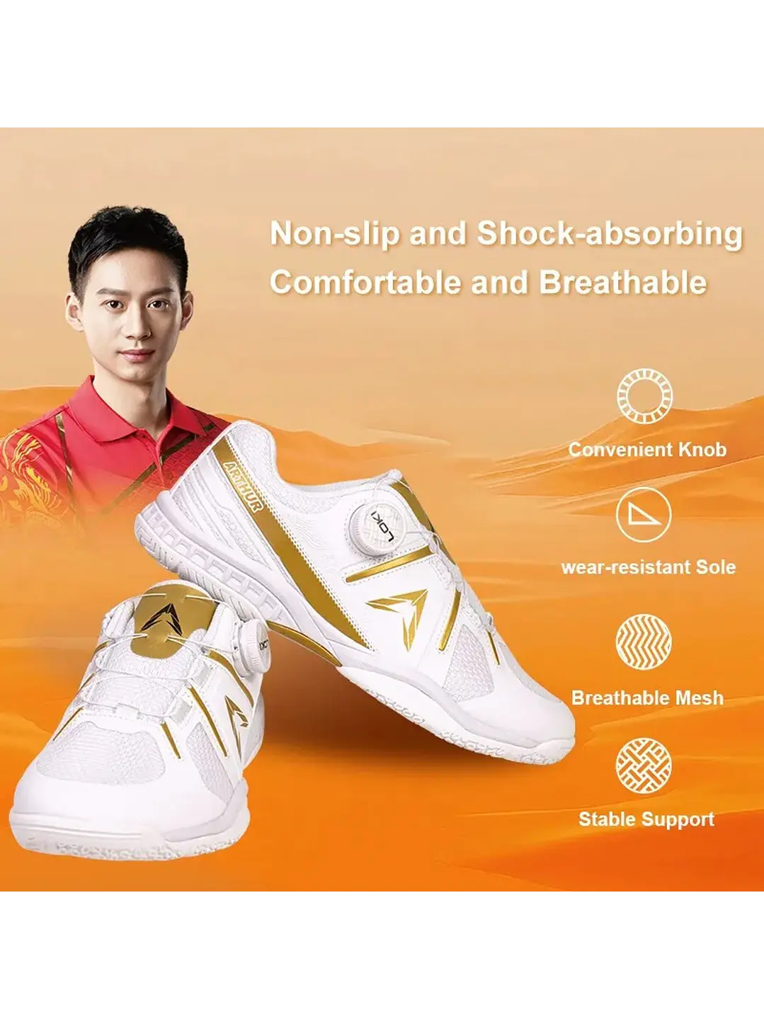 Zapatillas Loki Arthur Sin Cordondes  Para Tenis De Mesa 6