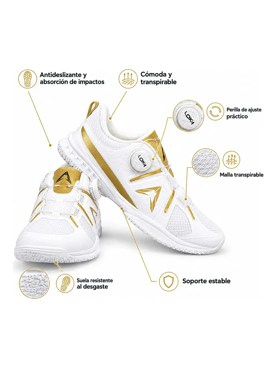 Zapatillas Loki Arthur Sin Cordondes  Para Tenis De Mesa 9