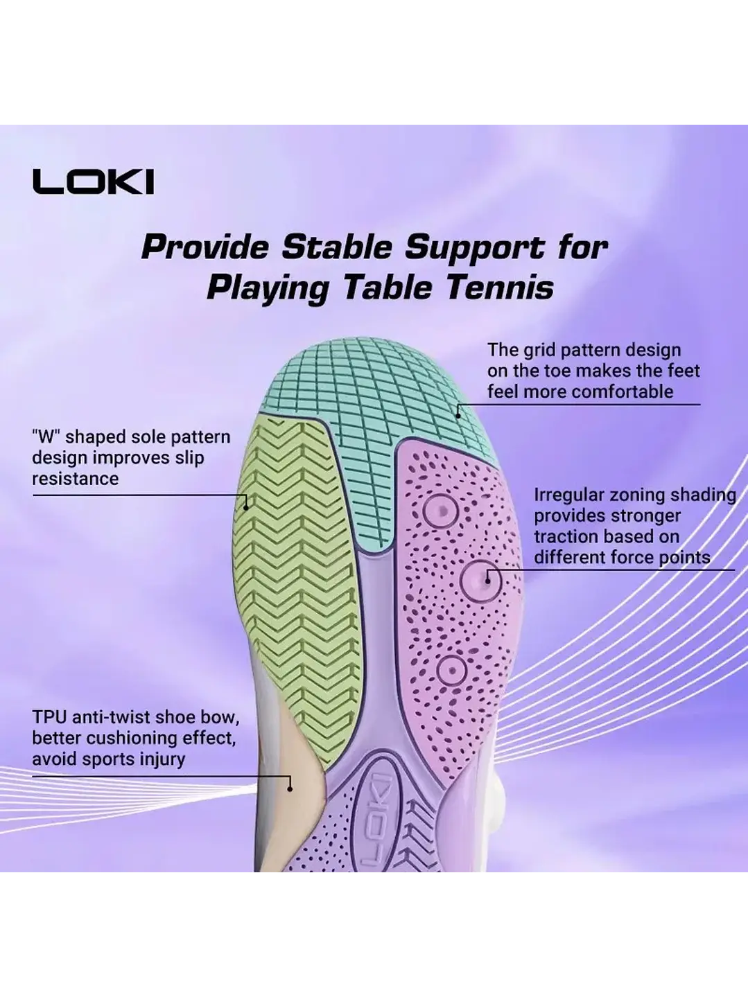 Zapatillas De Tenis De Mesa Loki Rxton 3.0  Sin Cordones 6