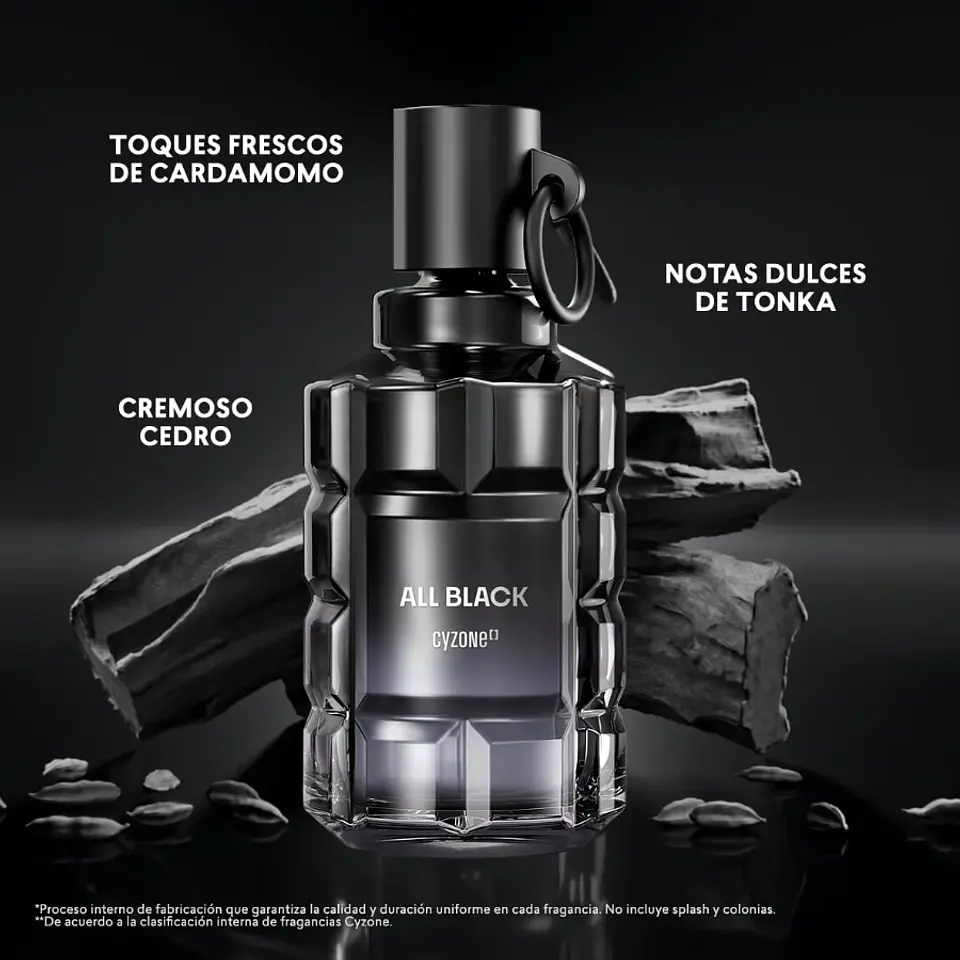 Cyzone All Black Perfume Hombre 90ml 2