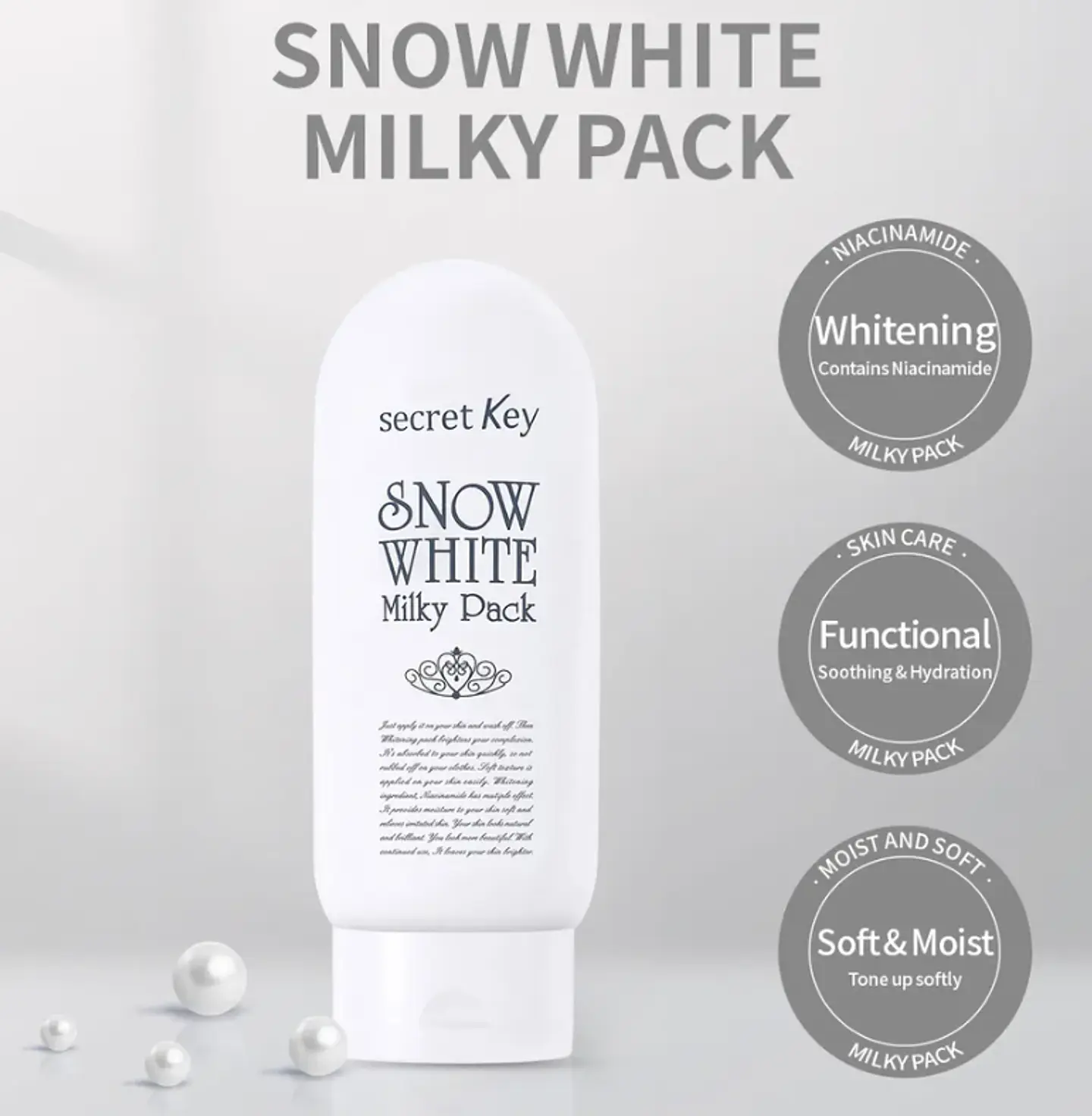 Secret Key Snow White Mascarilla Aclarante Milky Pack 200g 7