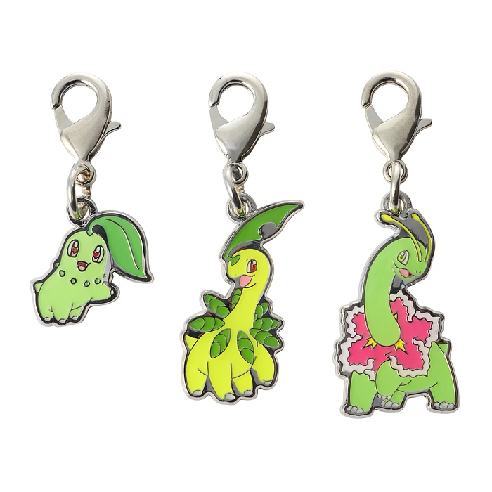🌿 Set Charms Pokémon Chikorita & Evoluciones 1