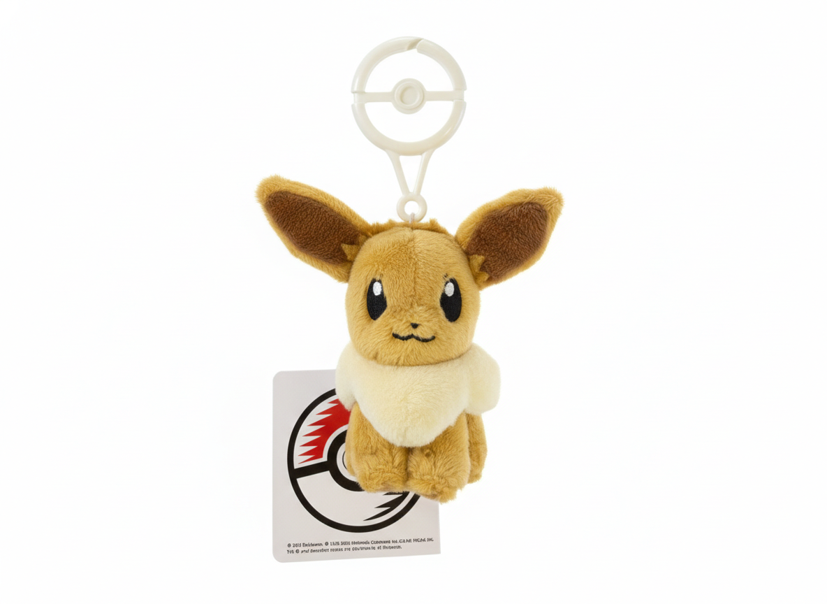 🦊 Peluche Keychain Eevee – Colección Original Pokémon Center 1