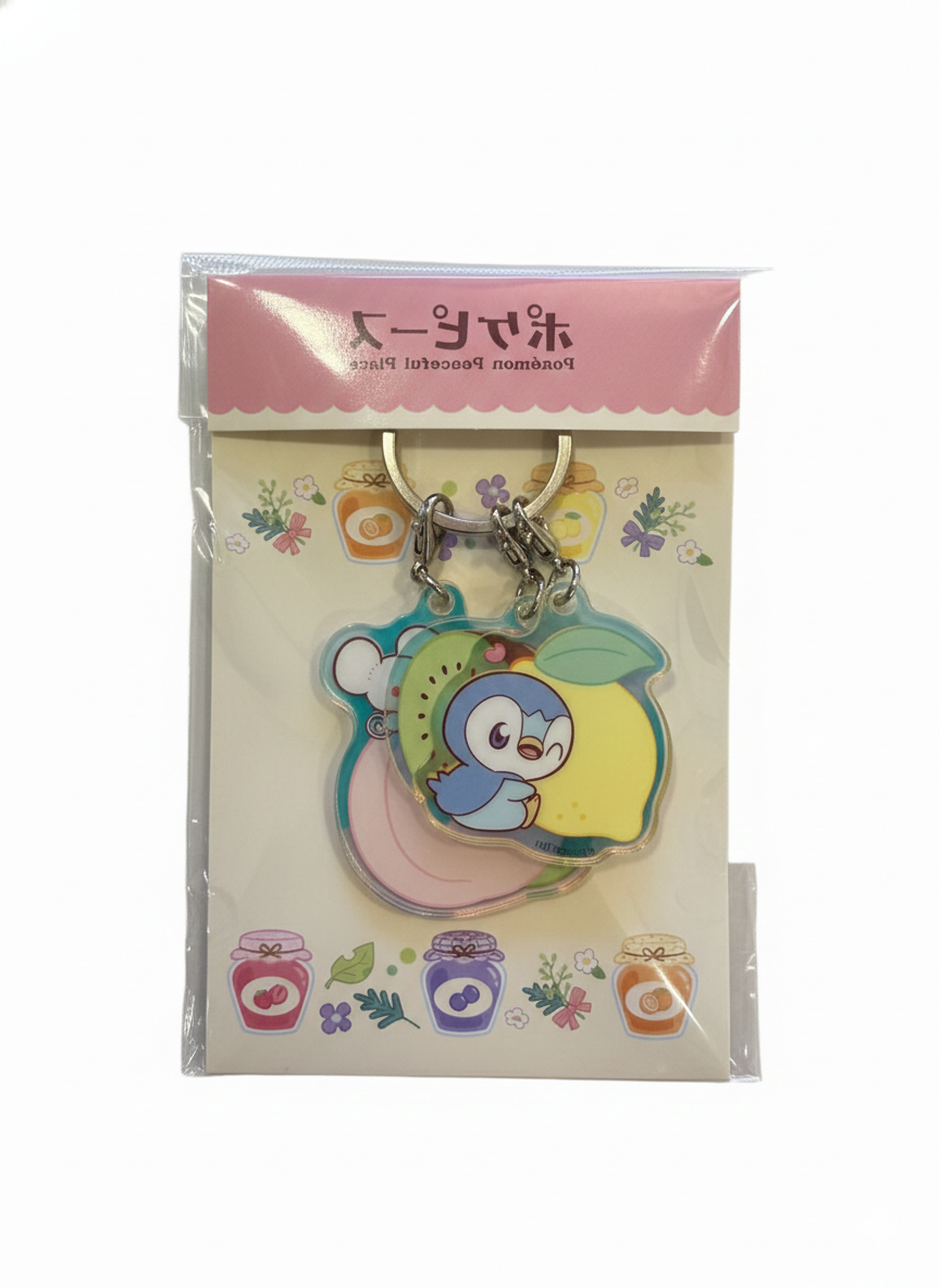 Llavero Acrílico Piplup: Colección Pokémon Peaceful Place – Edición Frutas 1