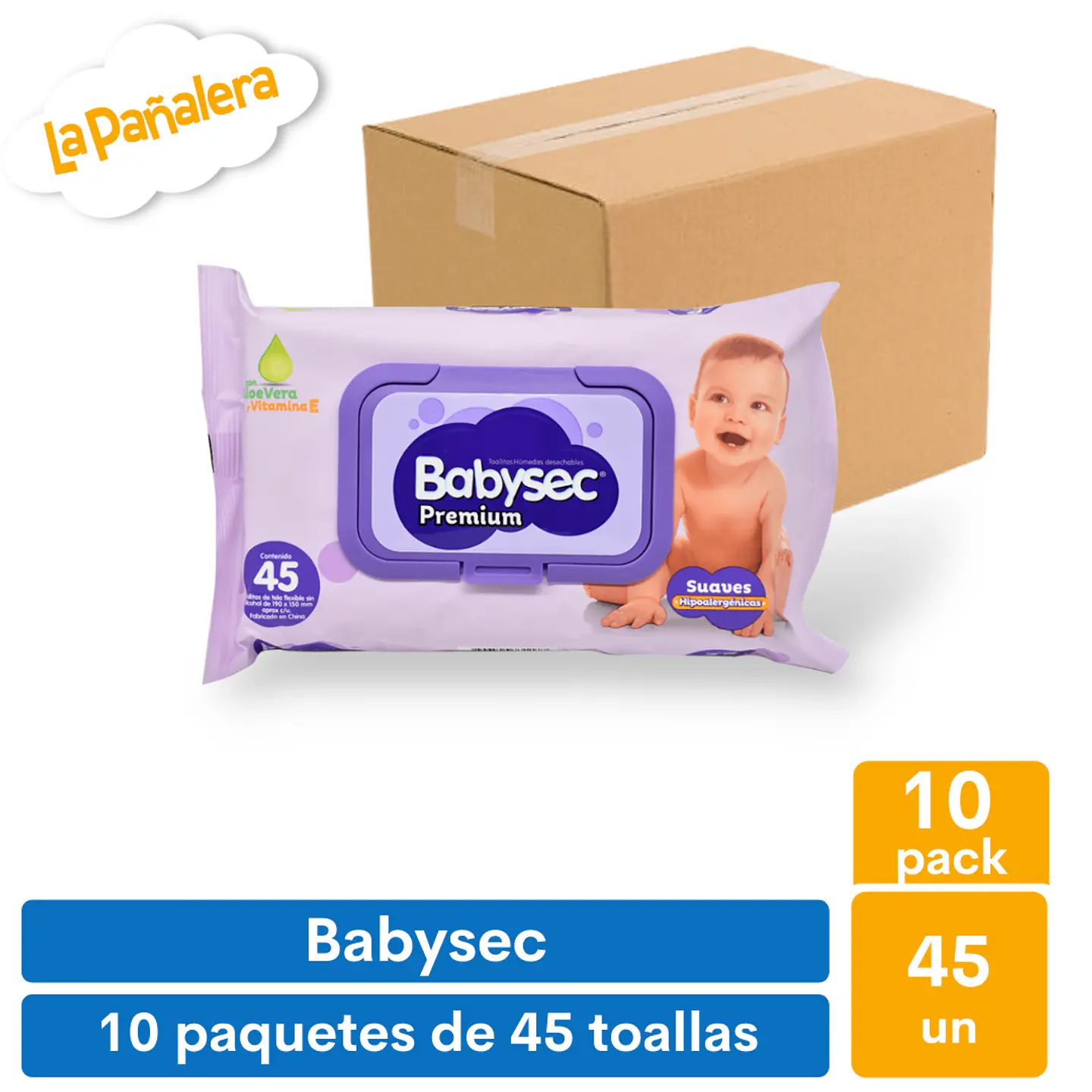 Caja Toallas Húmedas Babysec Con Tapa 45u x 10 1