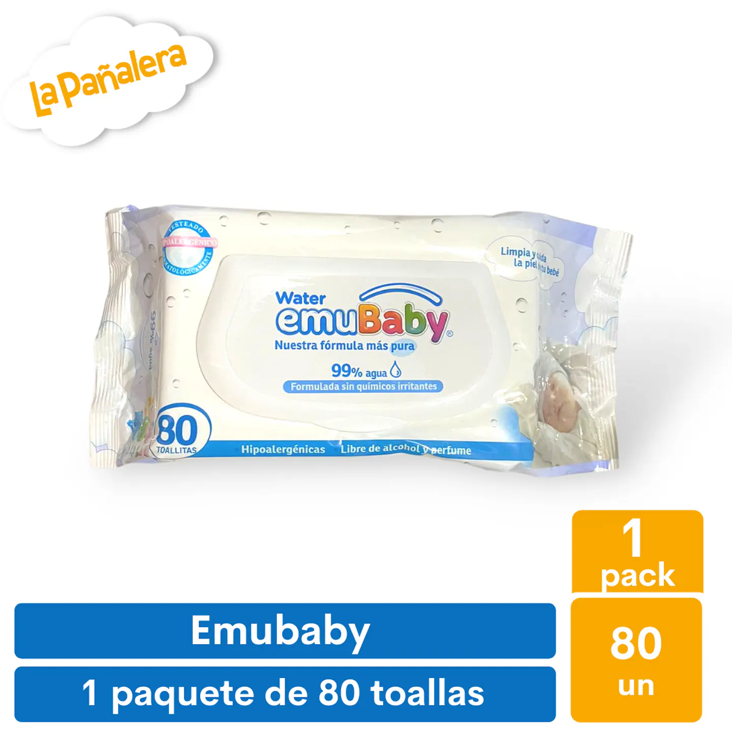 Toallas Húmedas Emubaby Water 80u   1