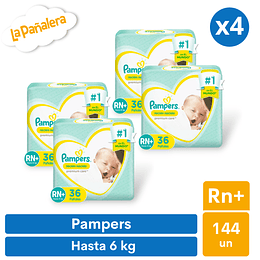 Pañal Pampers Premium Care Talla Rn+ 144 unidades