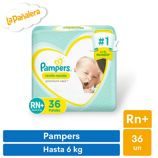 Pañal Pampers Premium Care Talla Rn+ 36 unidades