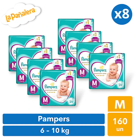 Pañal Pampers Premium Care Talla M 160 unidades