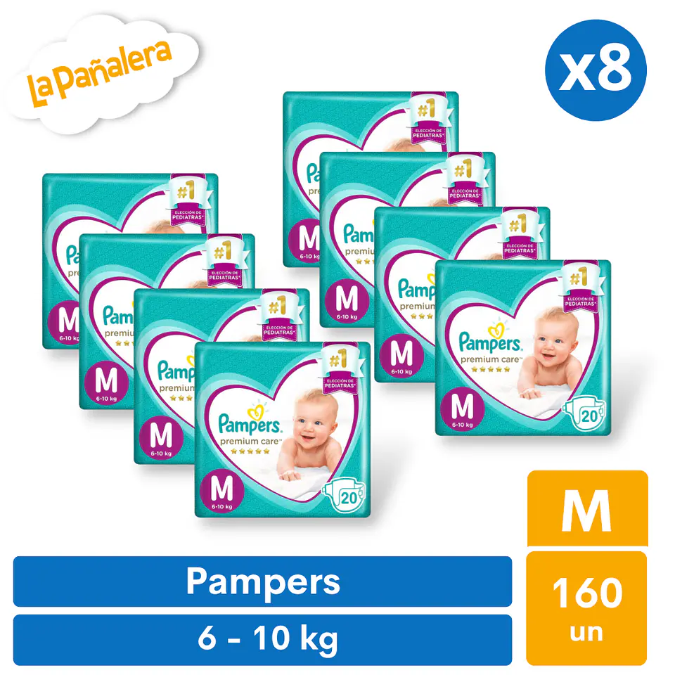 Pañal Pampers Premium Care Talla M 160 unidades 1
