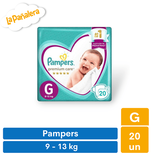 Pañal Pampers Premium Care Talla G 20 unidades