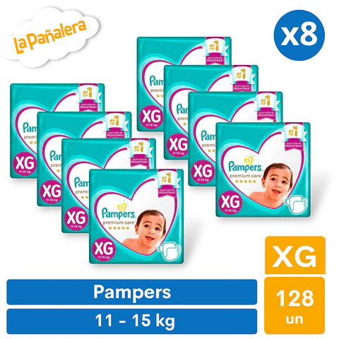 Pañal Pampers Premium Care Talla XG 112 unidades