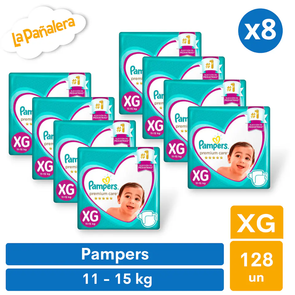 Pañal Pampers Premium Care Talla XG 112 unidades 1