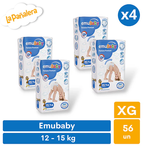 Pañal Emubaby Talla XG 56 unidades