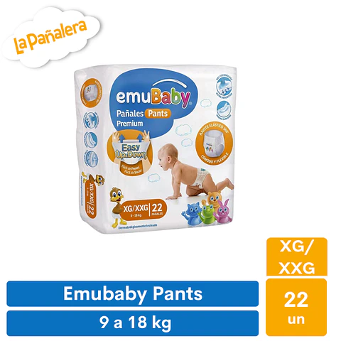 Pañal Emubaby Pants Talla XG / XXG 22 unidades