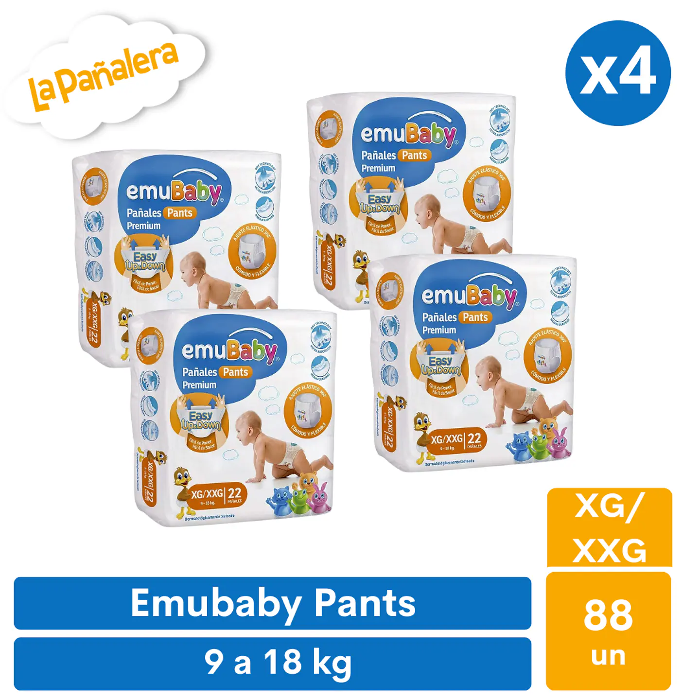 Pañal Emubaby Pants Talla XG / XXG 88 unidades 1