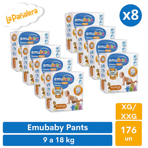 Pañal Emubaby Pants Talla XG / XXG 176 unidades