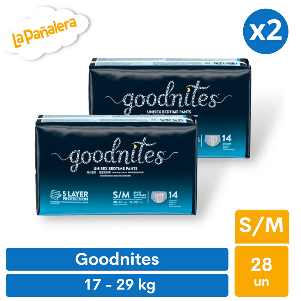 Pañal GoodNites Pants Talla S-M 28 unidades 1